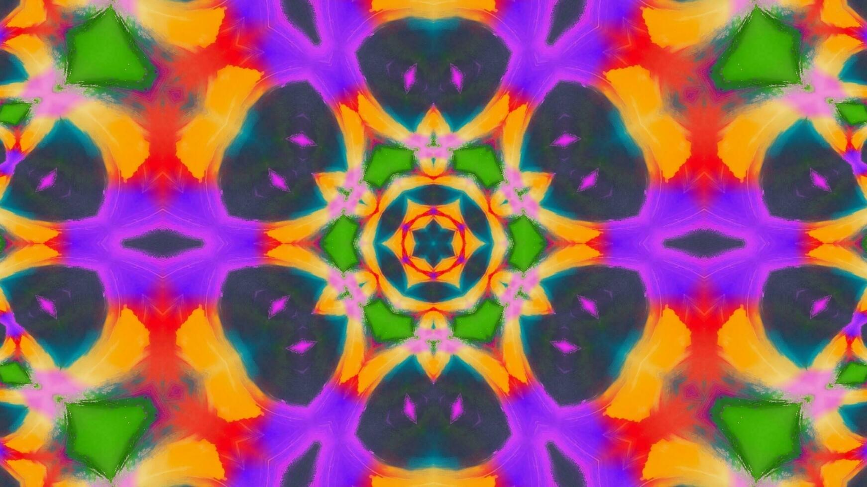 Stunning Abstract Kaleidoscope Background. Unique Multicolor Mosaic Texture in Seamless Geometric Pattern photo