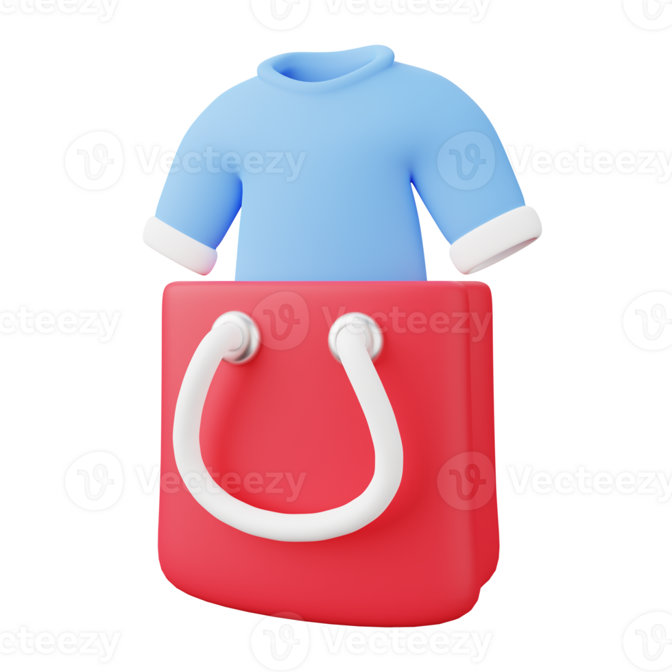 Clothing Merchandise Bag 3D Illustration png