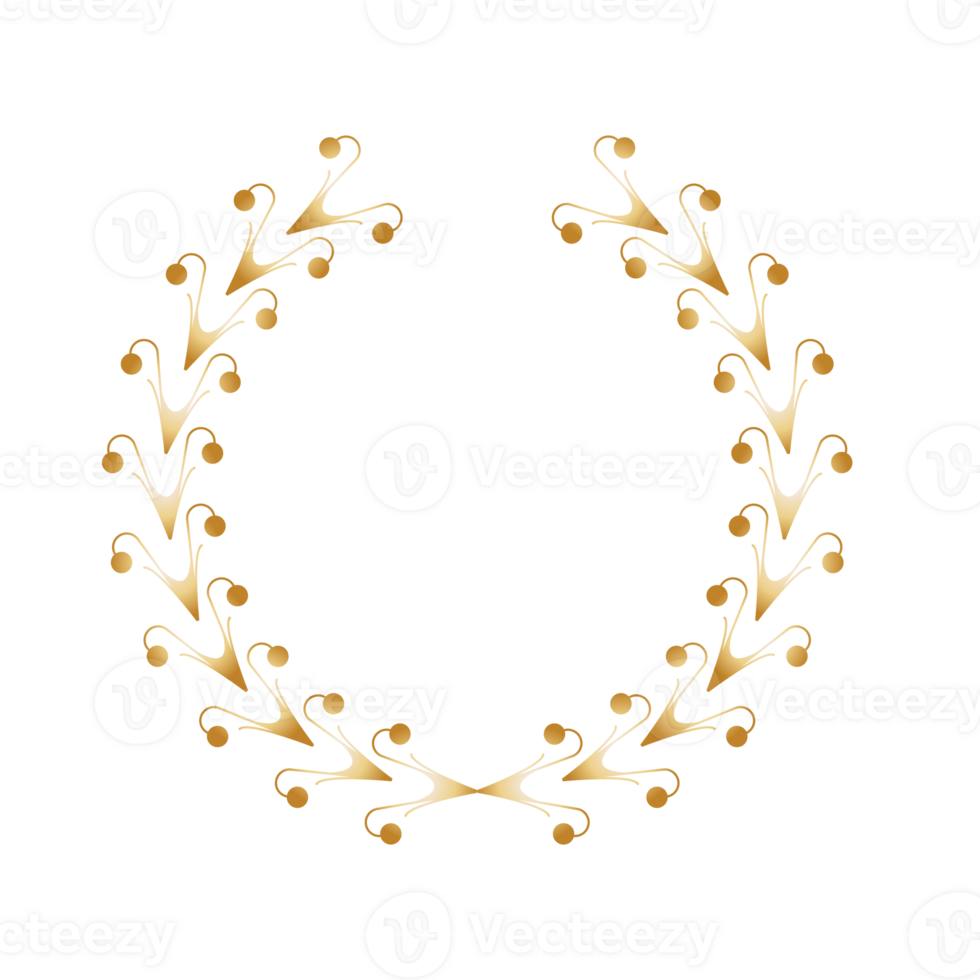 luxury golden wreath frame png