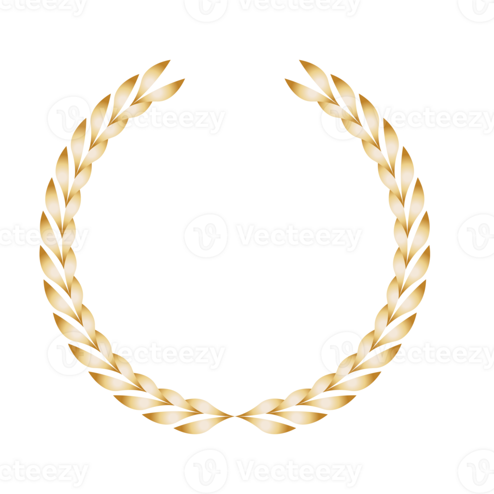luxury golden wreath frame png