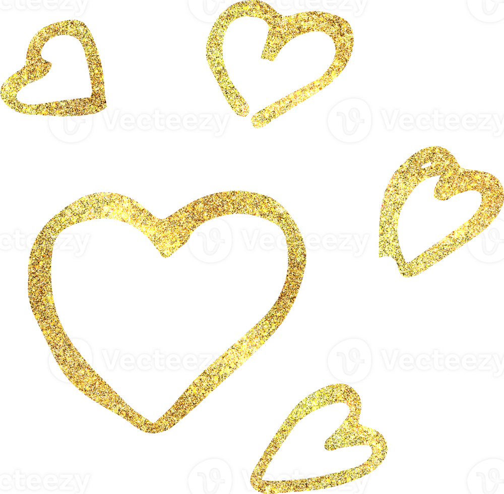Golden heart icon with glitter 34553723 PNG