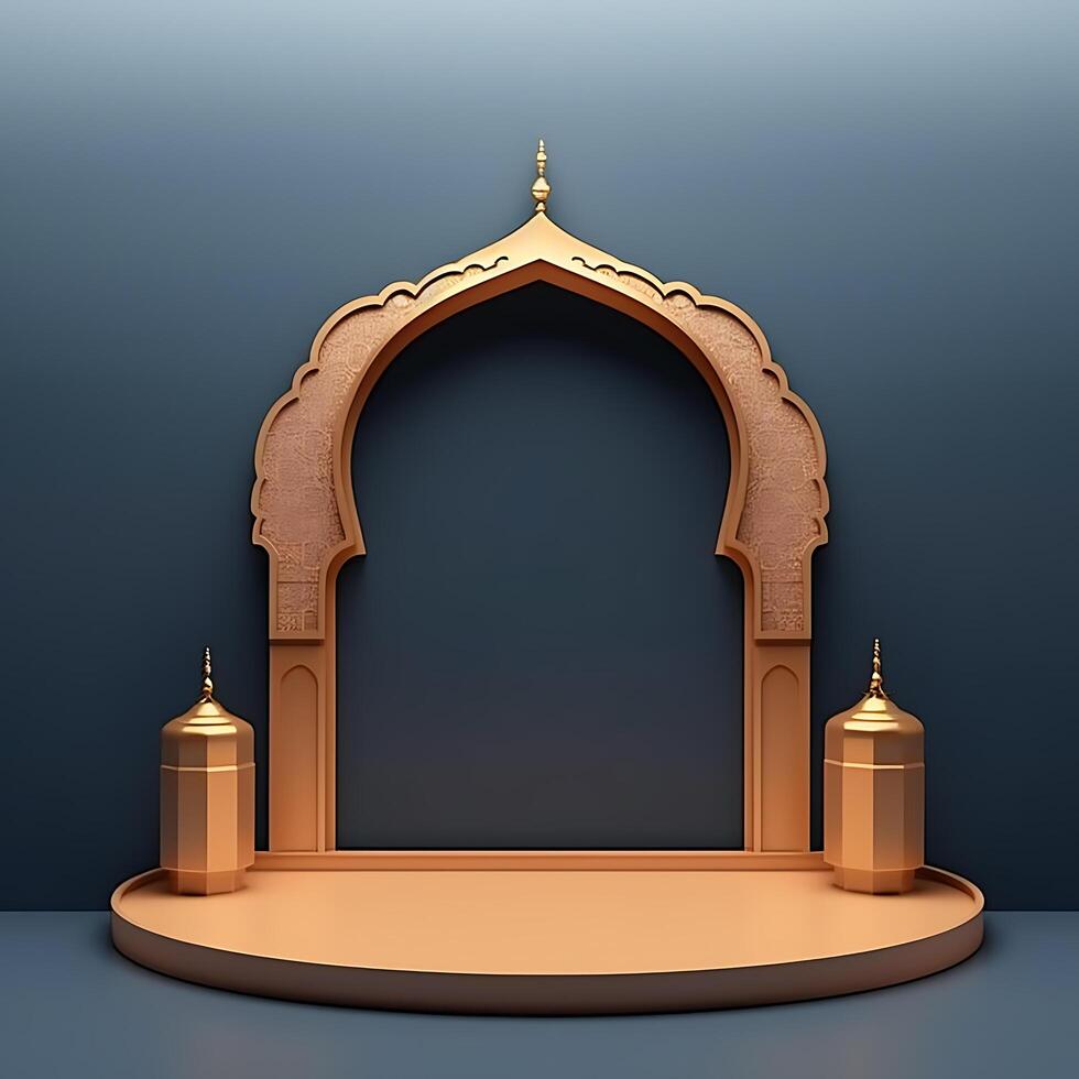 AI generated Premium Vector Islamic 3d prodiam photo