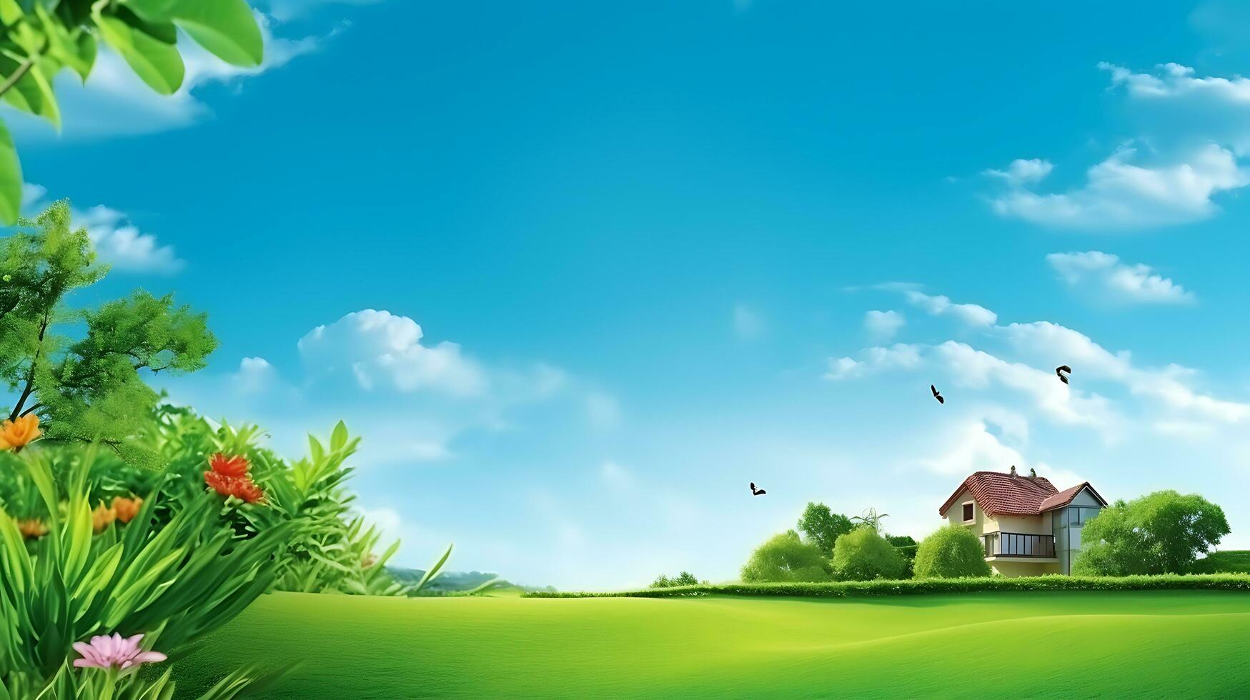 AI generated Green Beautiful wallpaper Real Estate photo