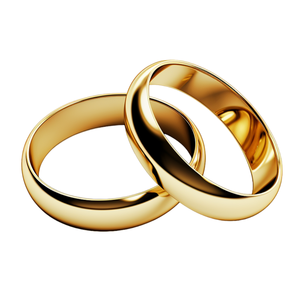 ai generado dorado anillos símbolo de matrimonio png