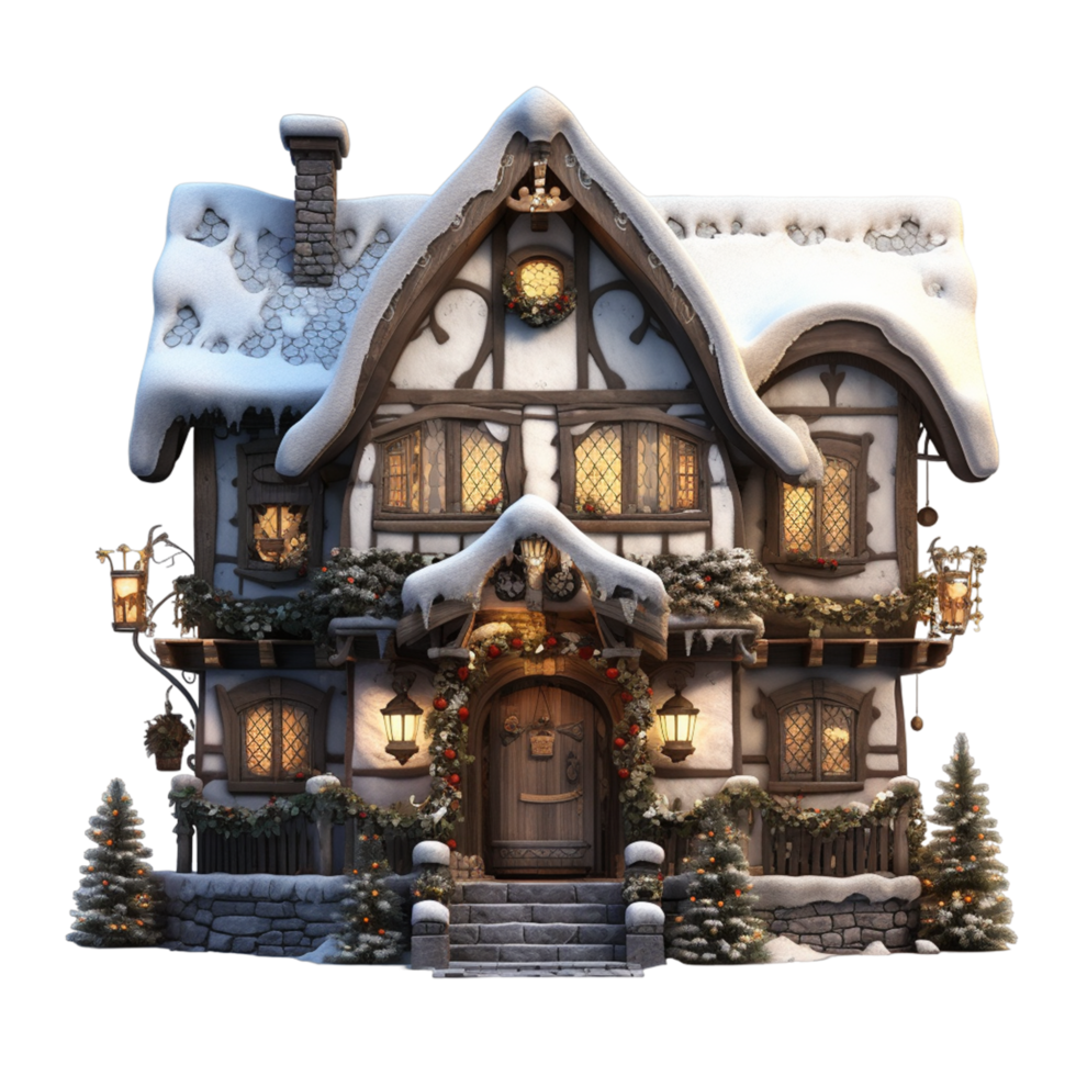 Ginger house with a decorations smooth lighting Ai Generative png