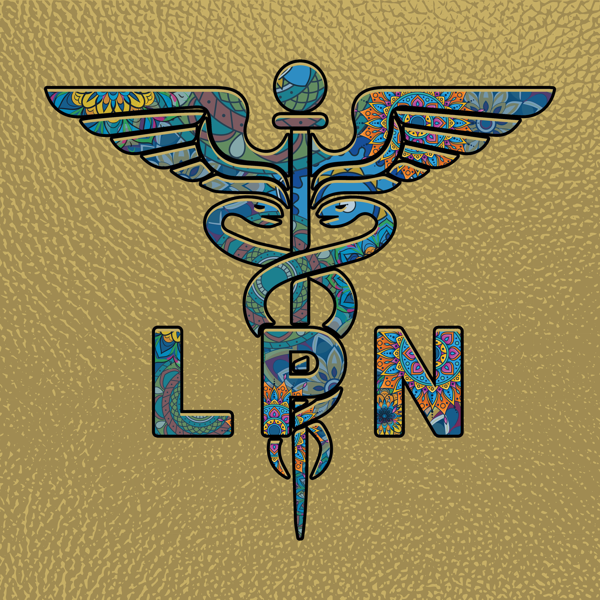 LPN Nurse Medical symbol caduceus nurse practitioner LPN vector