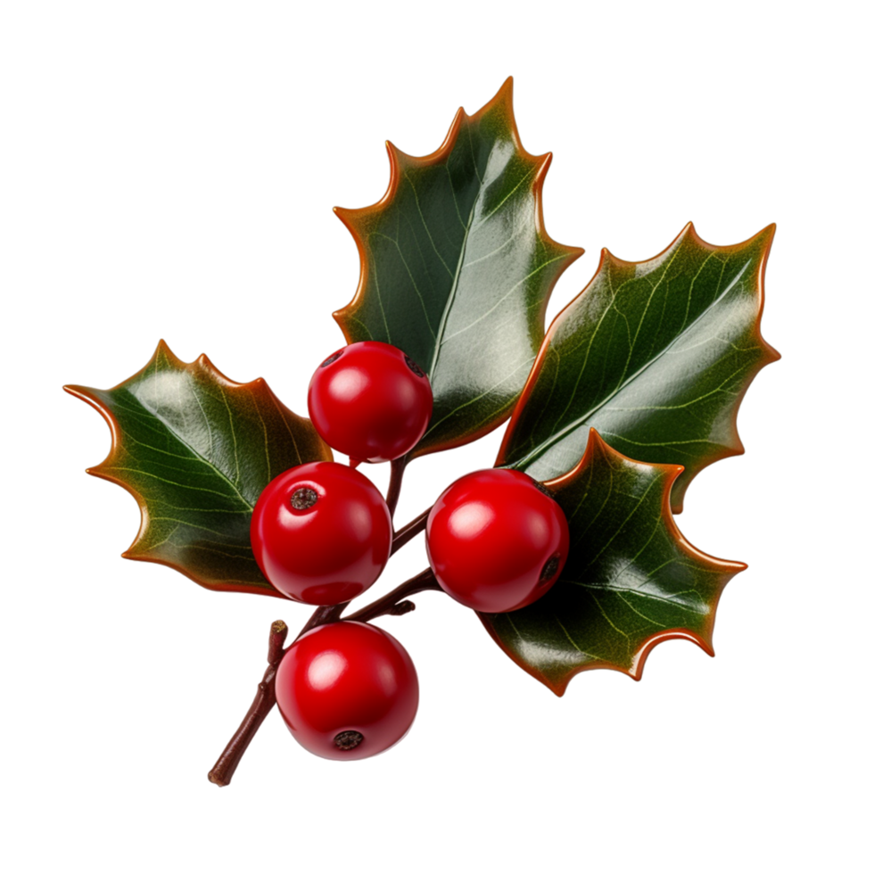 Red holly berries Ai Generative png
