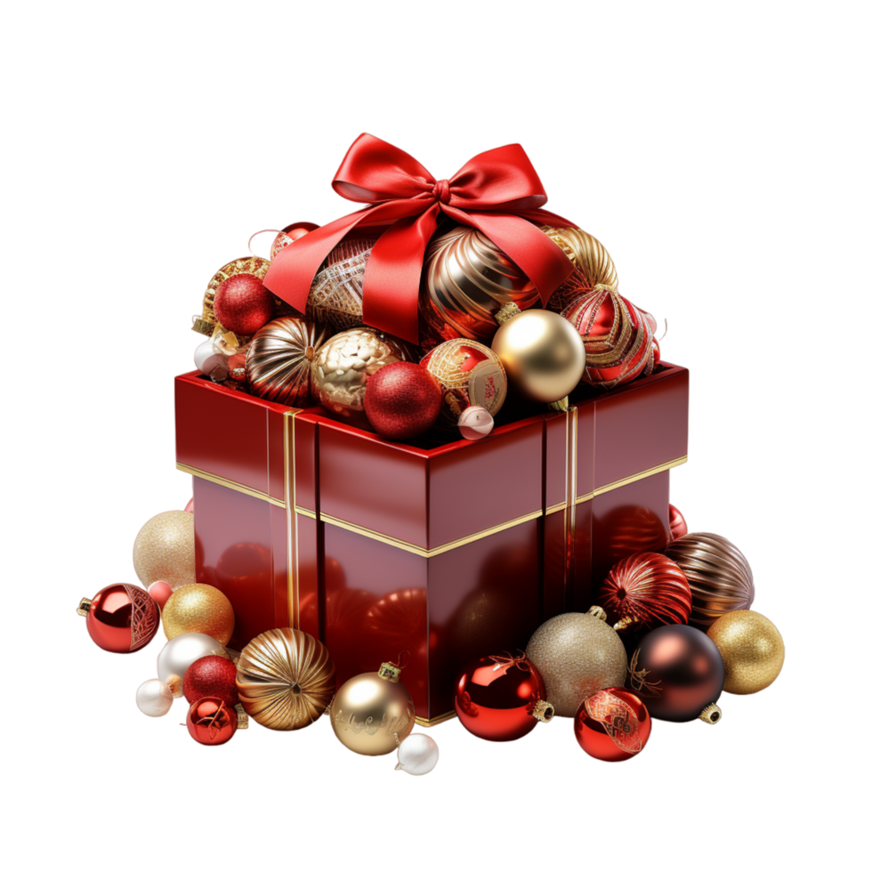 Red Gift Box Ai Generative png