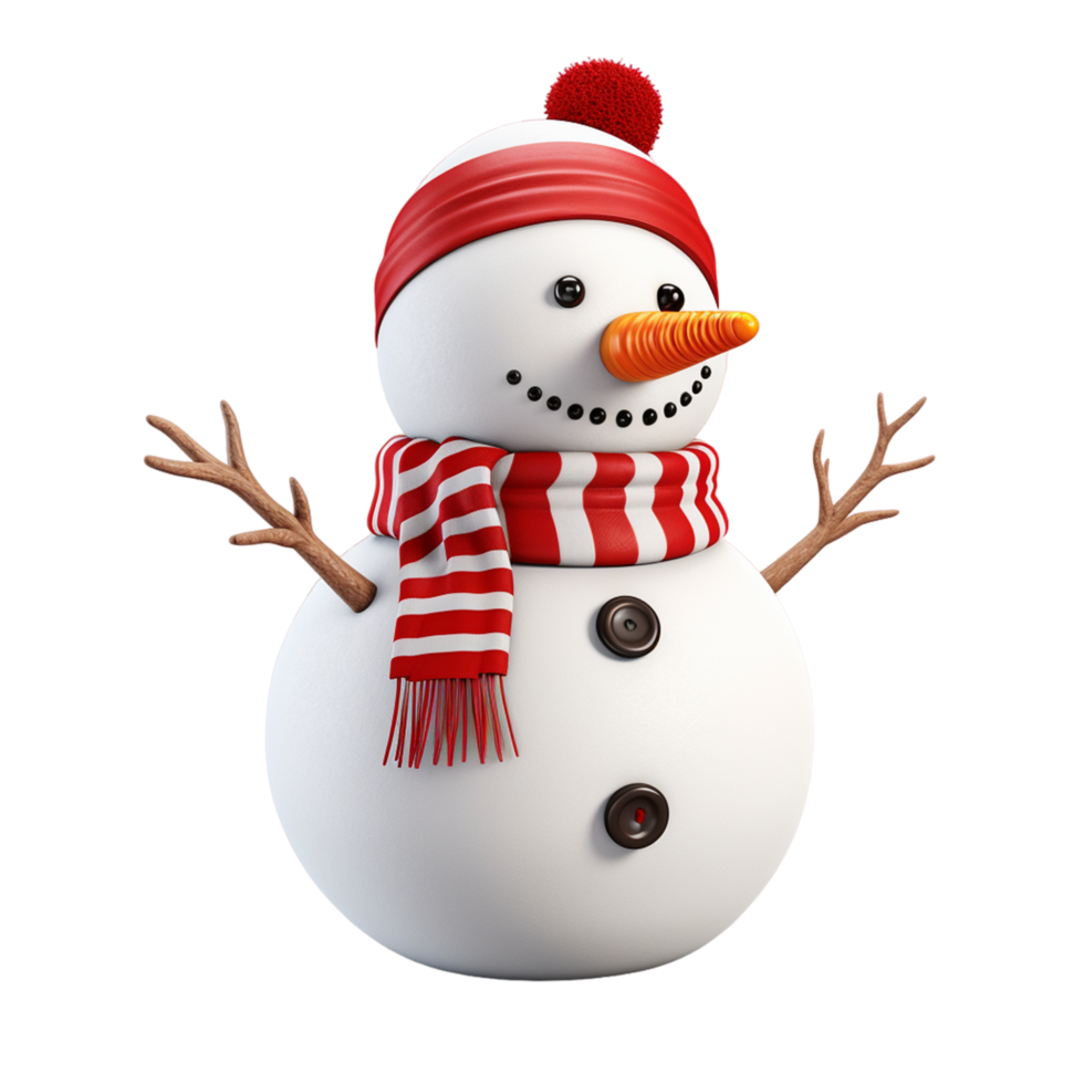 Snowman cartoon winter Ai Generative png