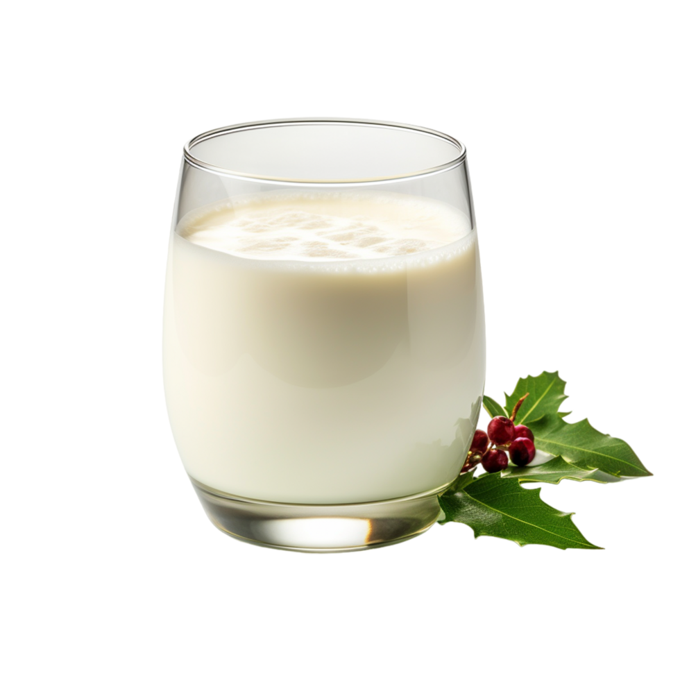 tazza di latte con Natale bacca ai generativo png