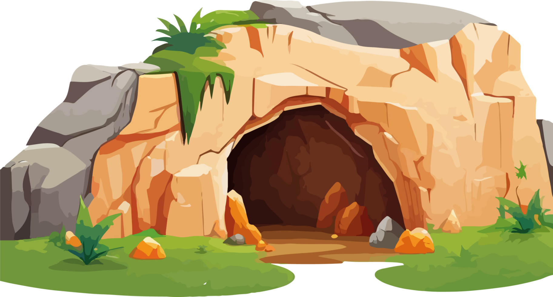 la grotte illustration dessin animé génératif ai png