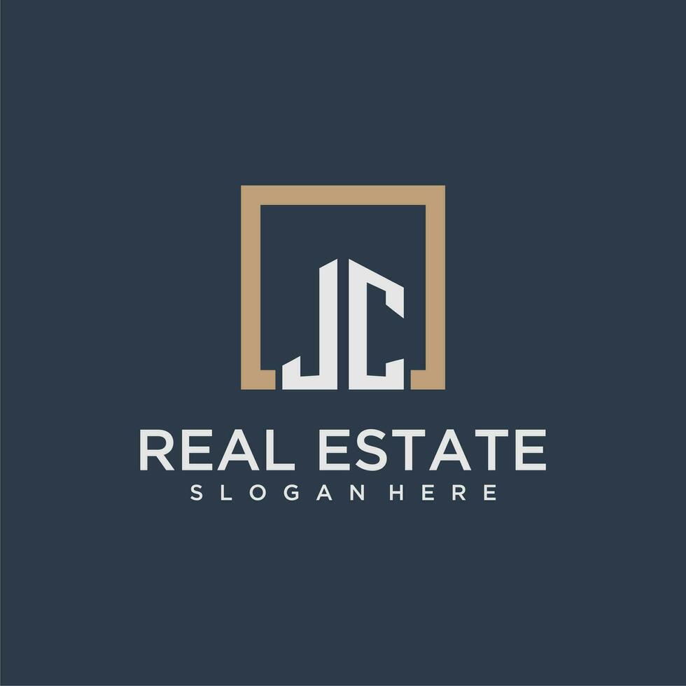 JC initial monogram logo for real estate design vector
