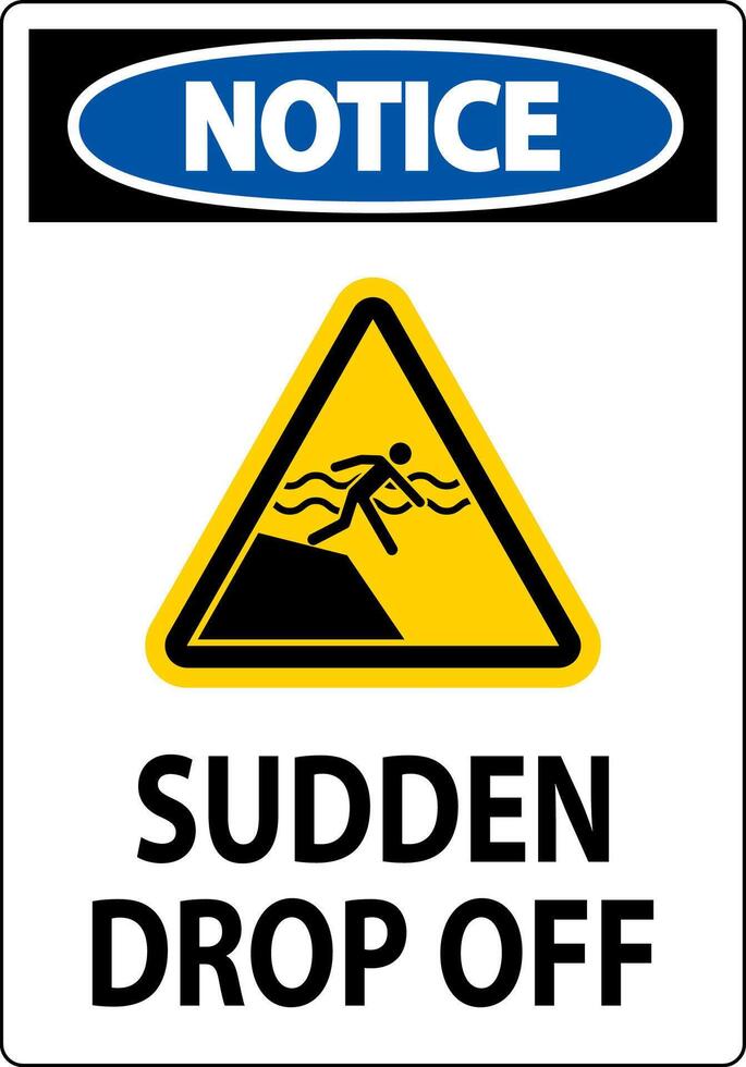 Notice Sign Sudden Drop Off vector