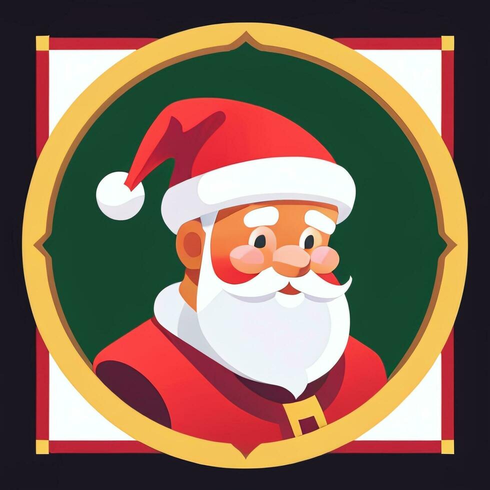 AI generated Santa Claus Clip Art Icon Sticker Christmas Decoration Simple Background photo