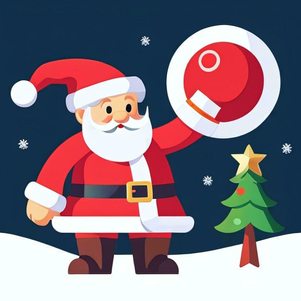 AI generated Santa Claus Clip Art Icon Sticker Christmas Decoration Simple Background photo