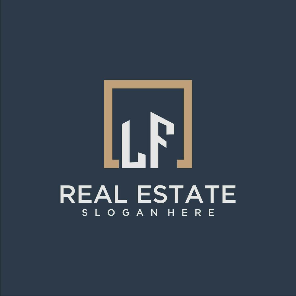 LF initial monogram logo for real estate design vector
