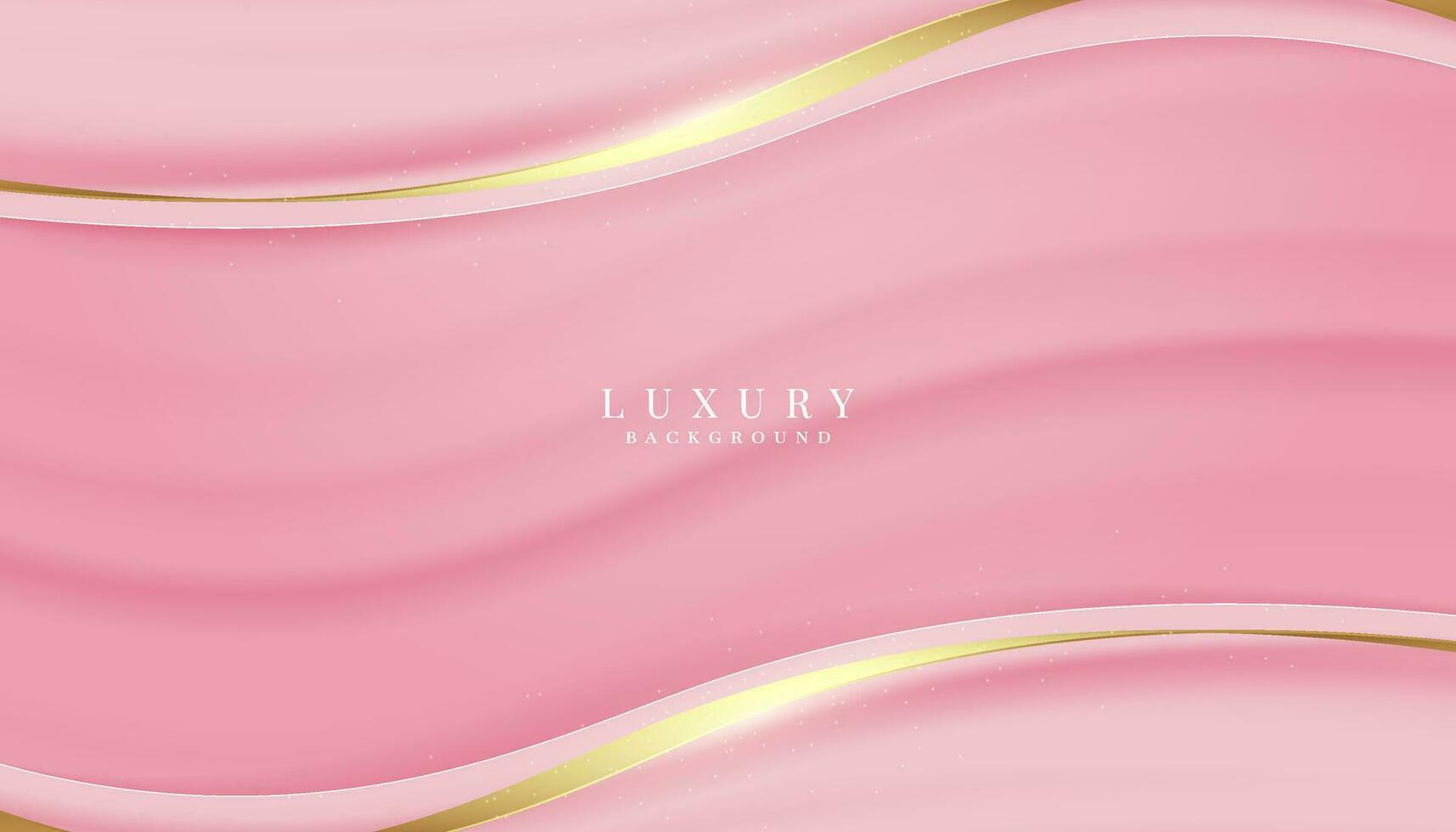 Luxurious pink background with sparkling gold and glitter. modern elegant abstract background vector