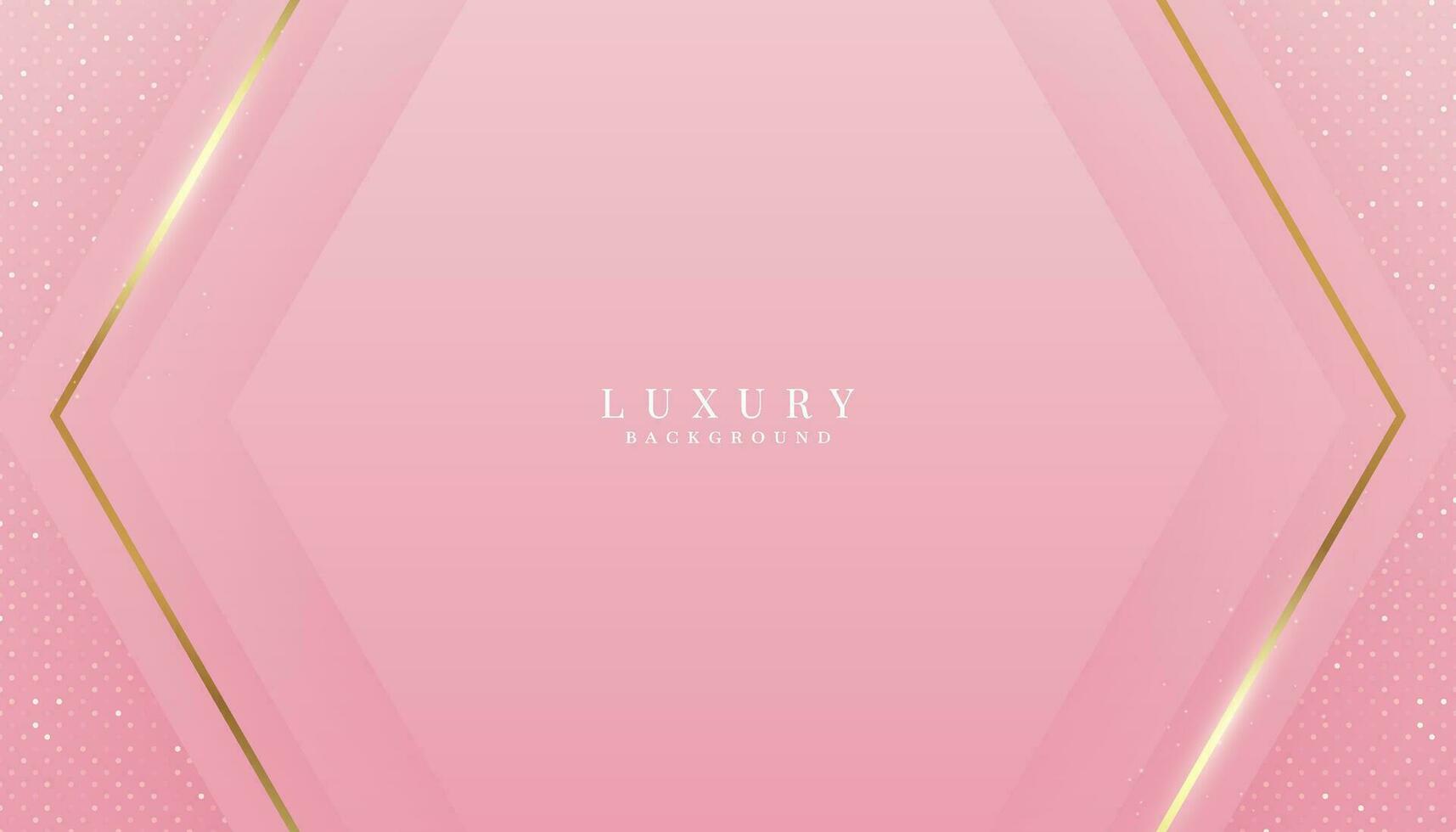 Luxurious pink background with sparkling gold and glitter. modern elegant abstract background vector