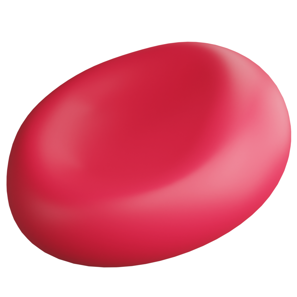 Red blood cell closeup clipart flat design icon isolated on transparent background, 3D render medication and health concept png
