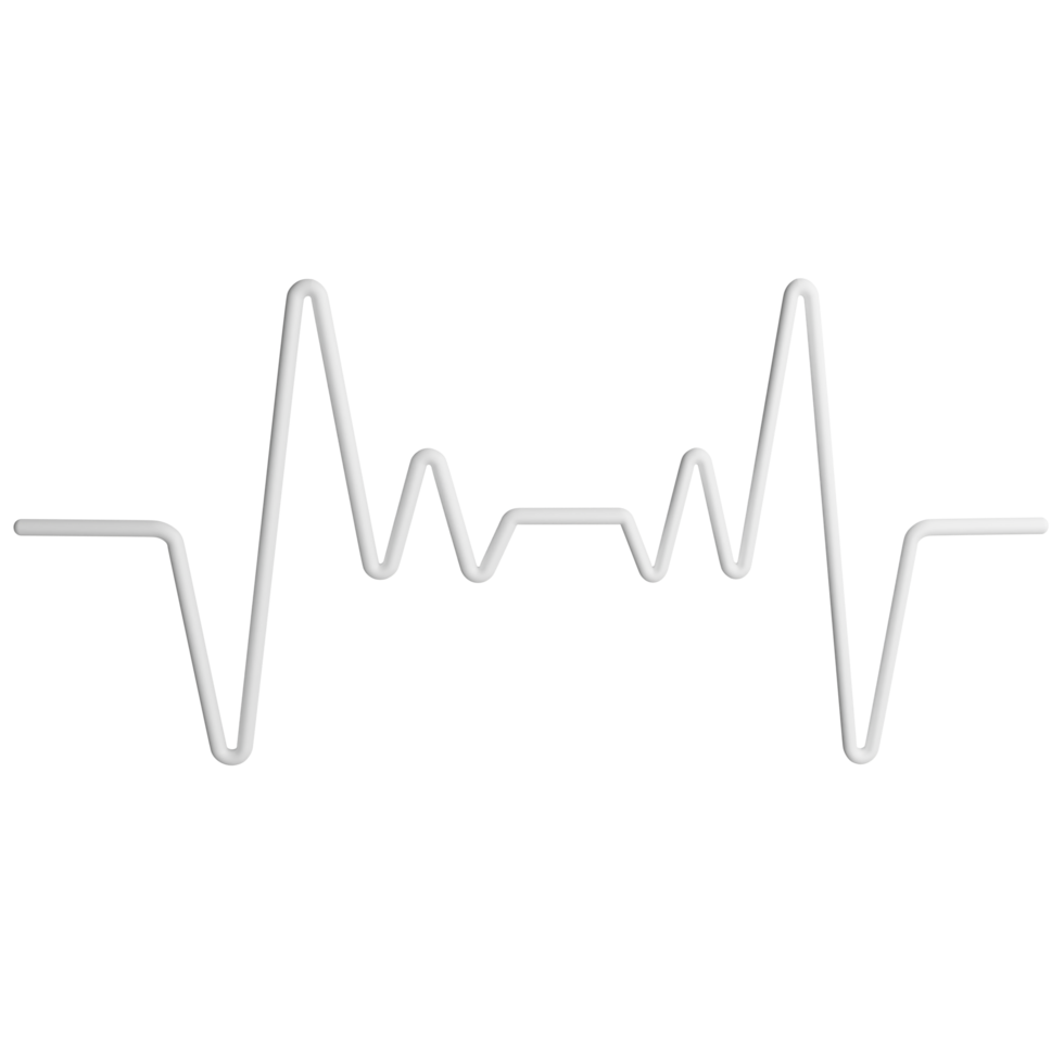 Heart pulse line clipart flat design icon isolated on transparent background, 3D render medication and health concept png