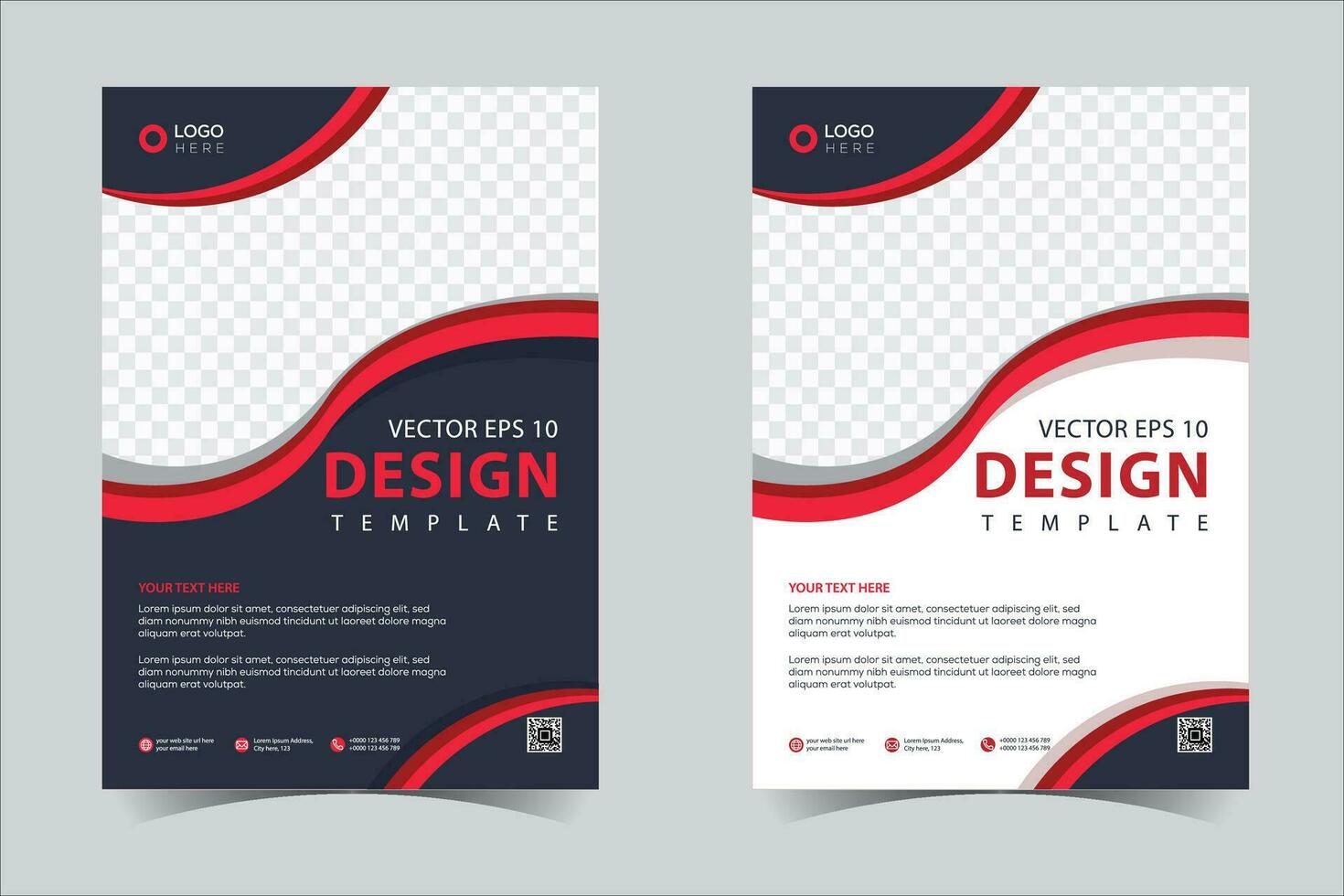 Brochure template layout design. Corporate business annual report, catalog, magazine, flyer mockup. Creative modern bright concept Red and black color vector