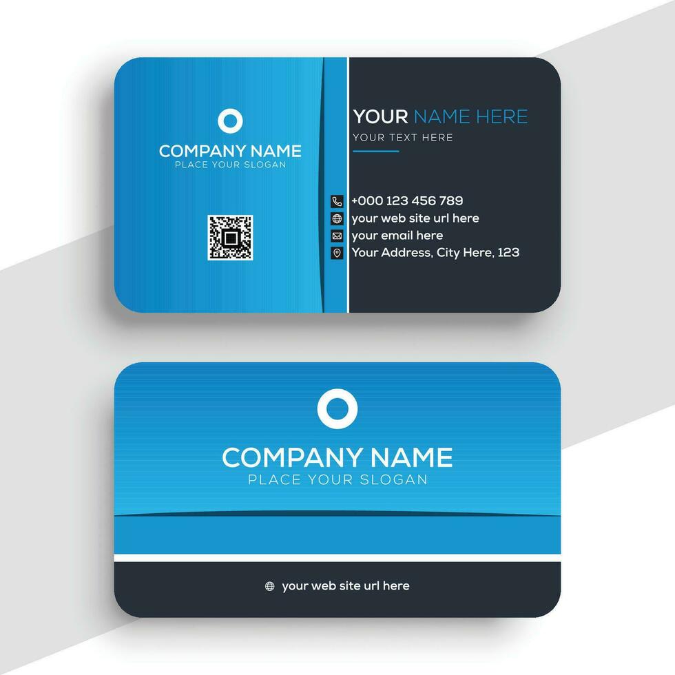 Vector Modern Creative and Clean Business Card Template with blue colors