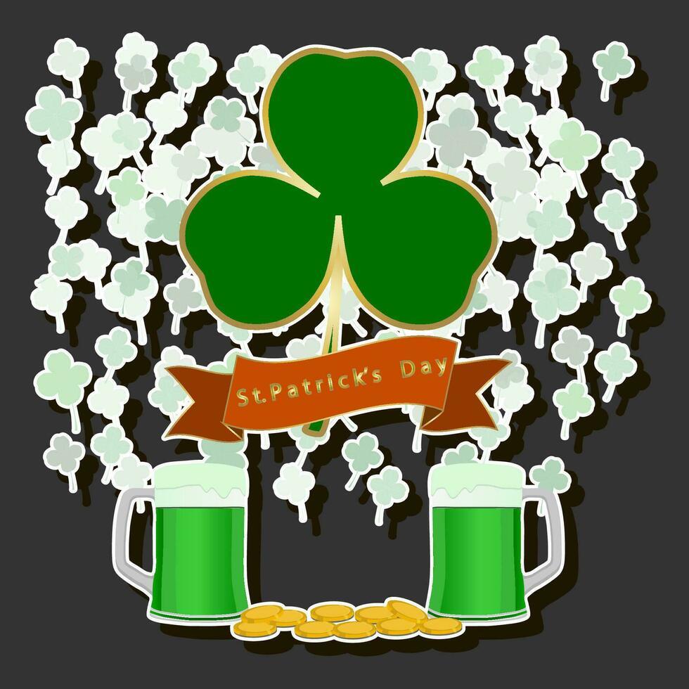 Beautiful illustration on theme of celebrating annual holiday St. Patrick's Day vector