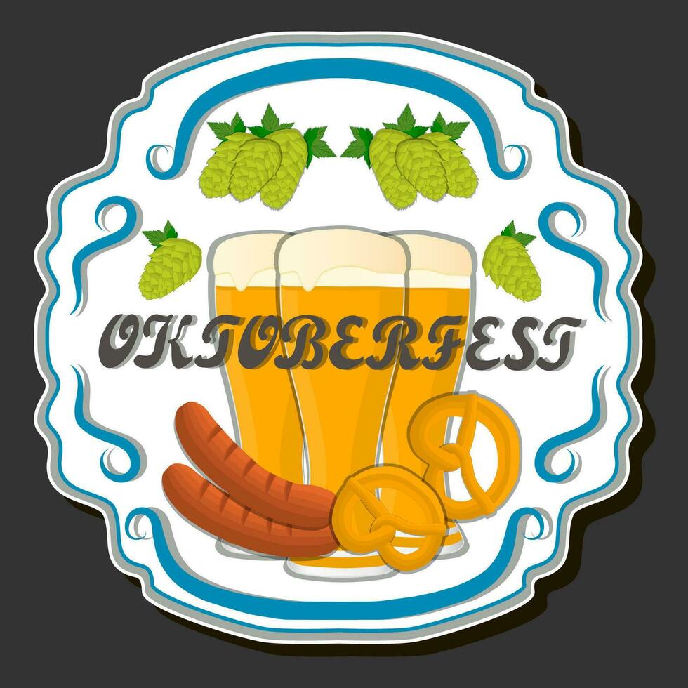 Beautiful illustration on theme of celebrating annual Oktoberfest holiday vector