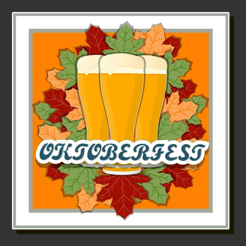 Beautiful illustration on theme of celebrating annual Oktoberfest holiday vector