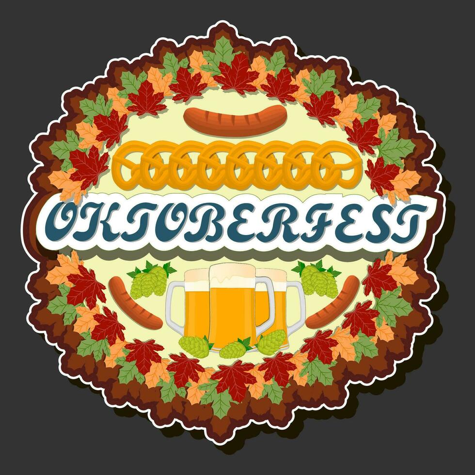 hermosa ilustración en tema de celebrando anual Oktoberfest fiesta vector