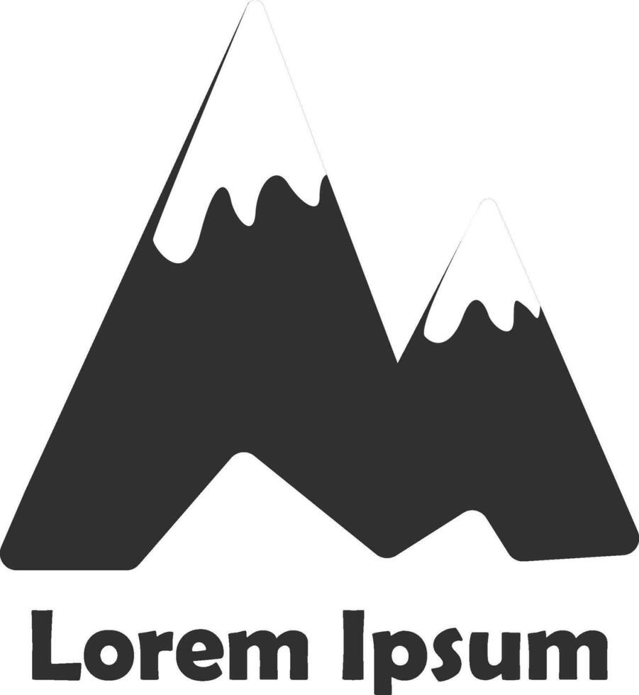 mountain and letter M logo vector