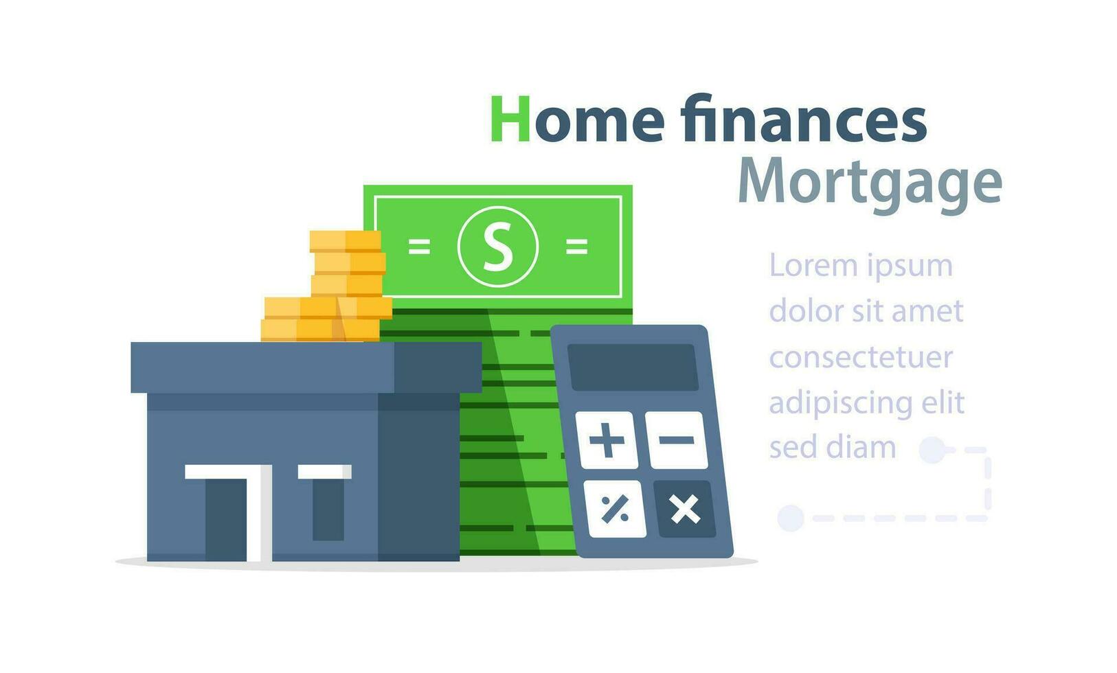 Mortgage loan calculator,home buying budget,down payment, low interest rate vector