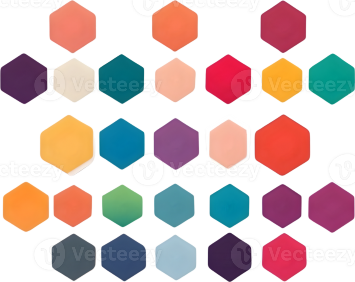 colorful hexagon pattern png ai generative