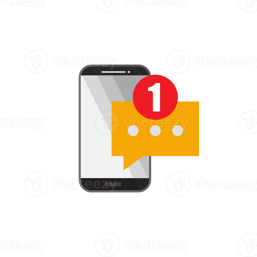 notification message or mail with bubble speech flat design png