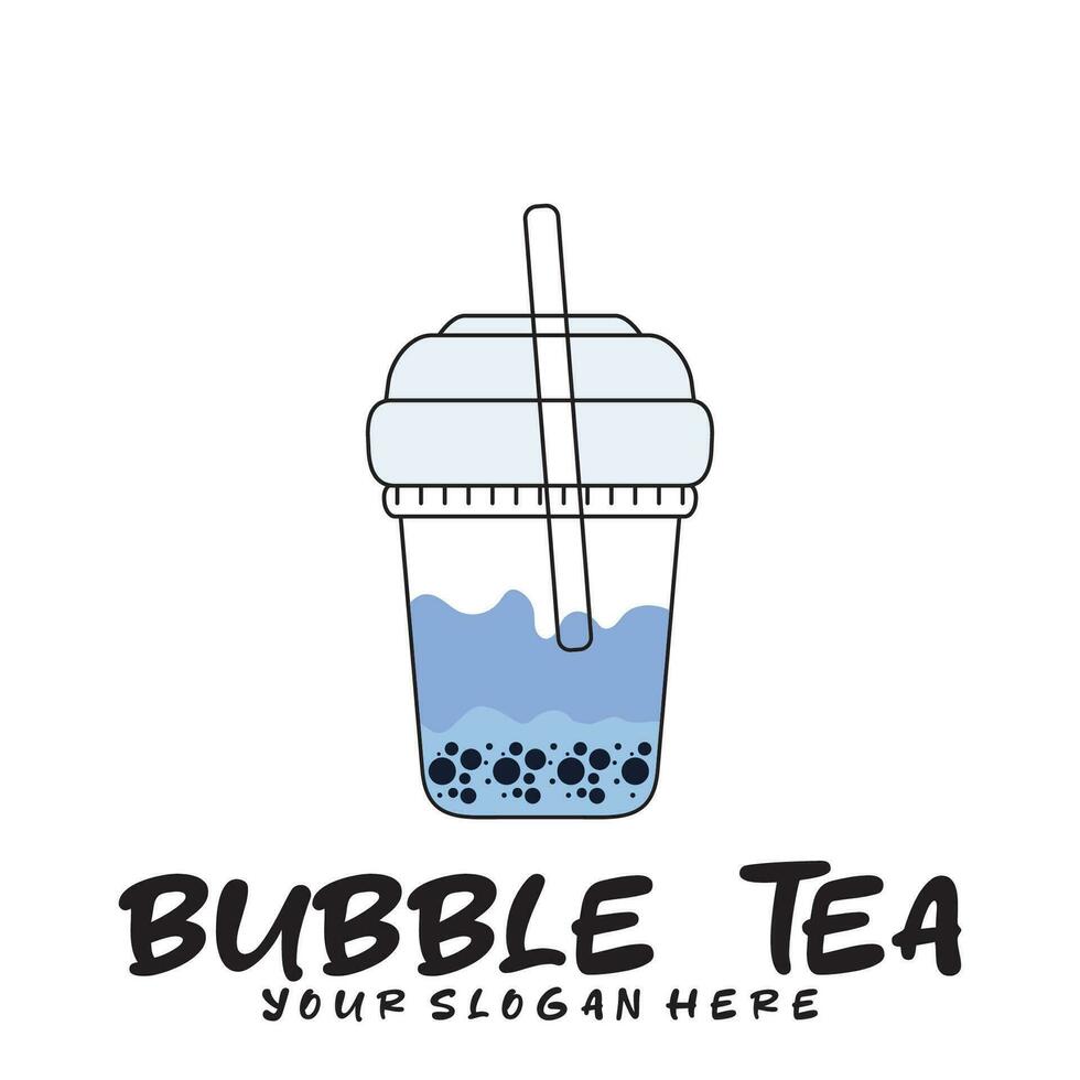 Bubble drink tea logo icon. vector