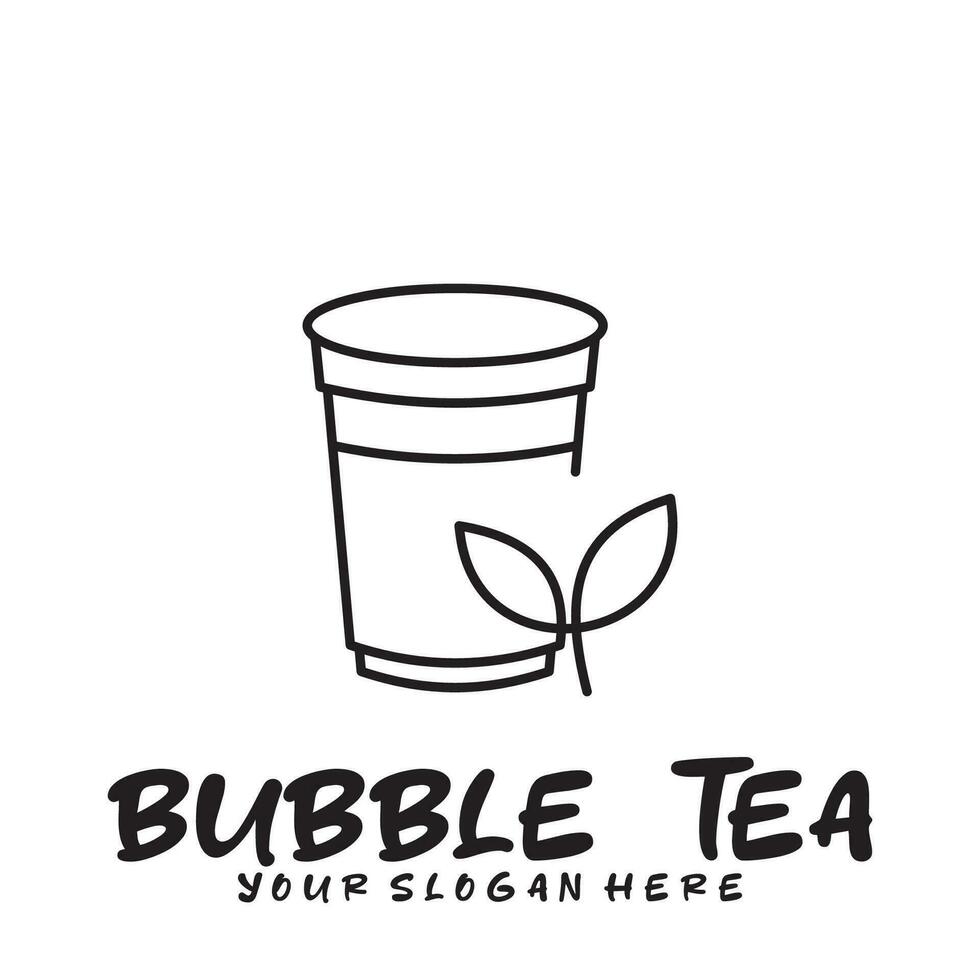Bubble drink tea logo icon. vector