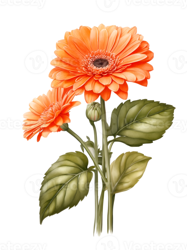 vibrant flower painting, watercolor illustration ai generative png