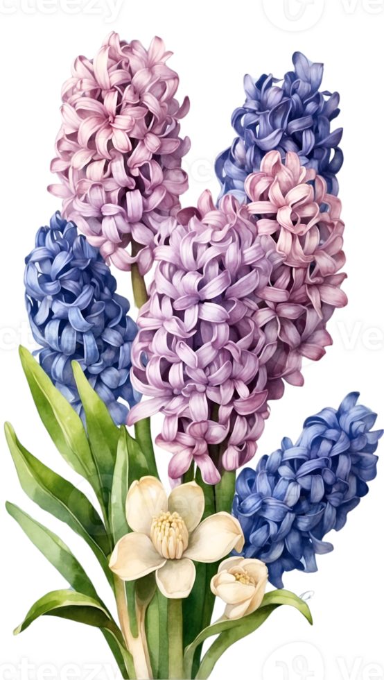 vibrant flower painting, watercolor illustration ai generative png