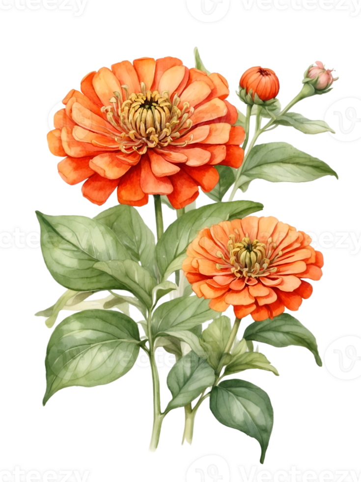 vibrant flower painting, watercolor illustration ai generative png