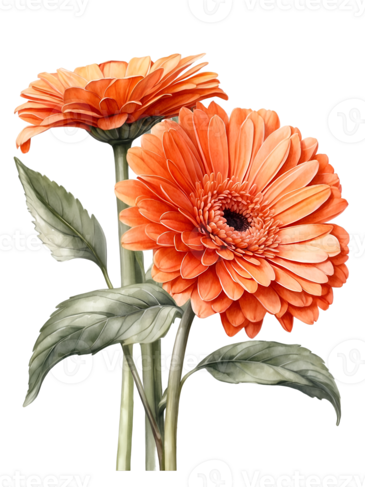 vibrant flower painting, watercolor illustration ai generative png