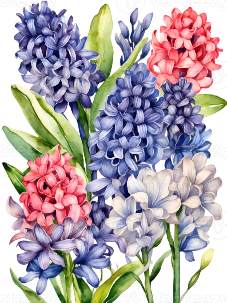 vibrant flower painting, watercolor illustration ai generative png