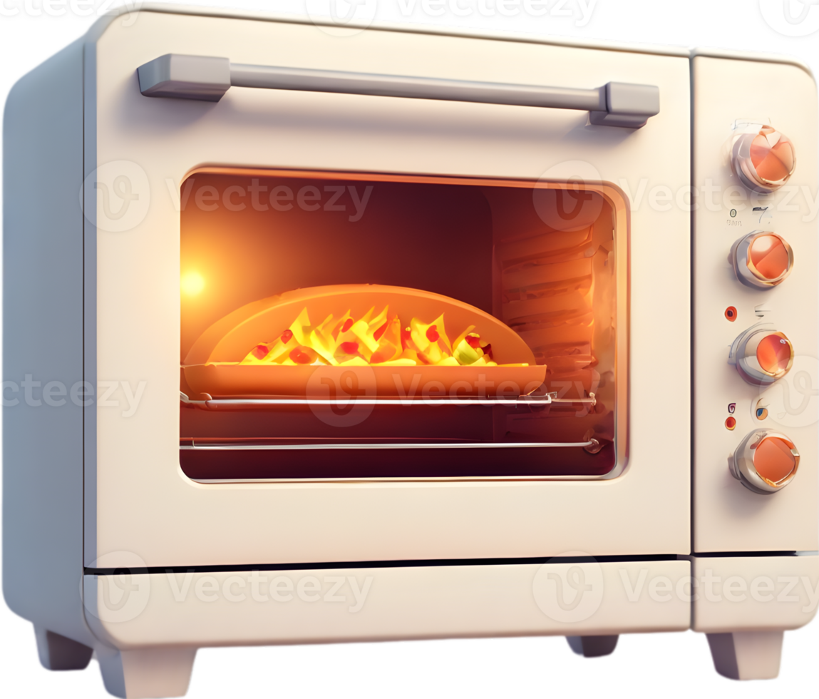 an oven with a hot oven door with a flame coming out of it  Ai generative png