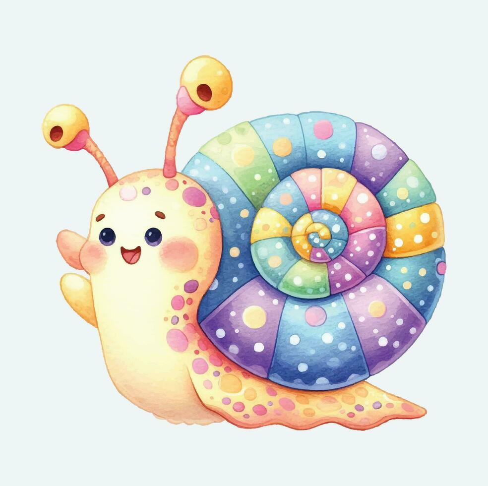 AI generated Cute Snails Watercolor PNG Sublimation vector