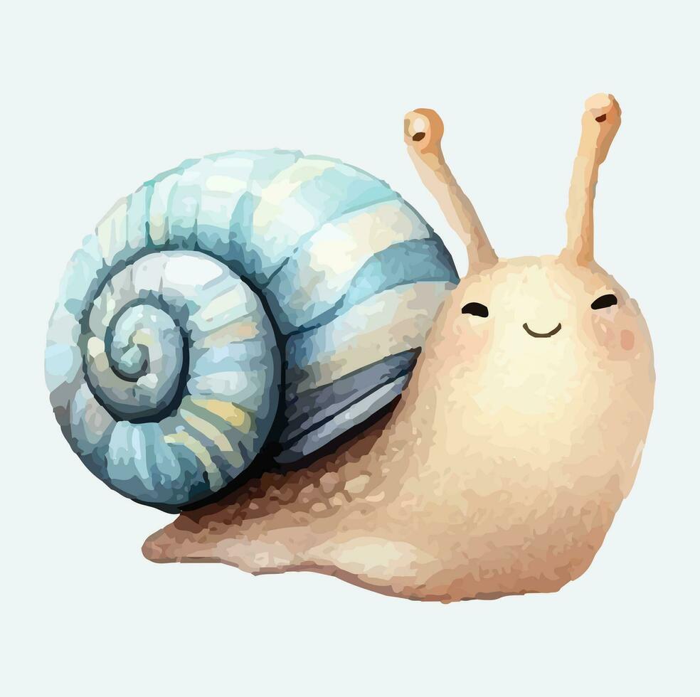 AI generated Cute Snails Watercolor PNG Sublimation vector