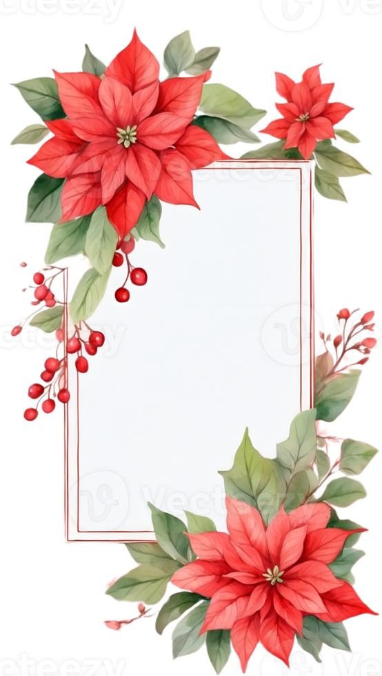 flowers border frame on a transparent background ai generative png