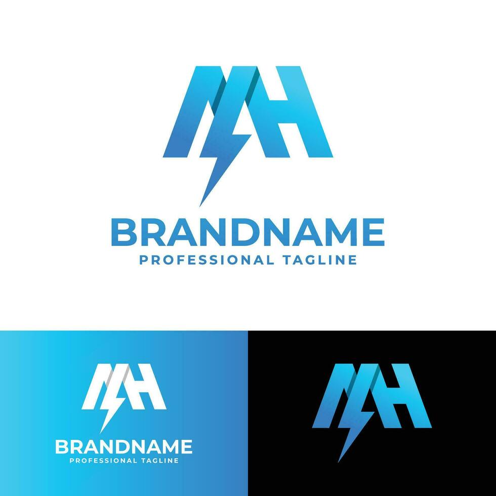 Letter MH Power Logo, suitable for any business with MH or HM initials. vector