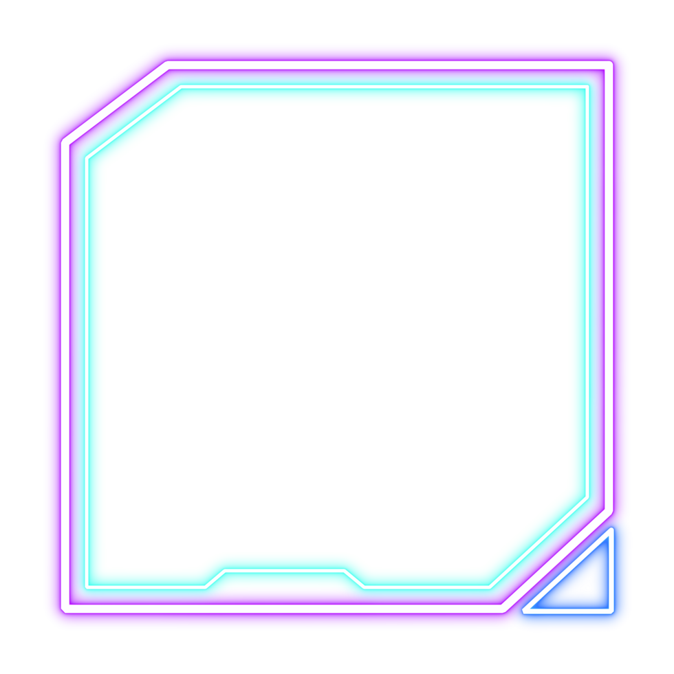 Abstract futuristic HUD frame light neon png