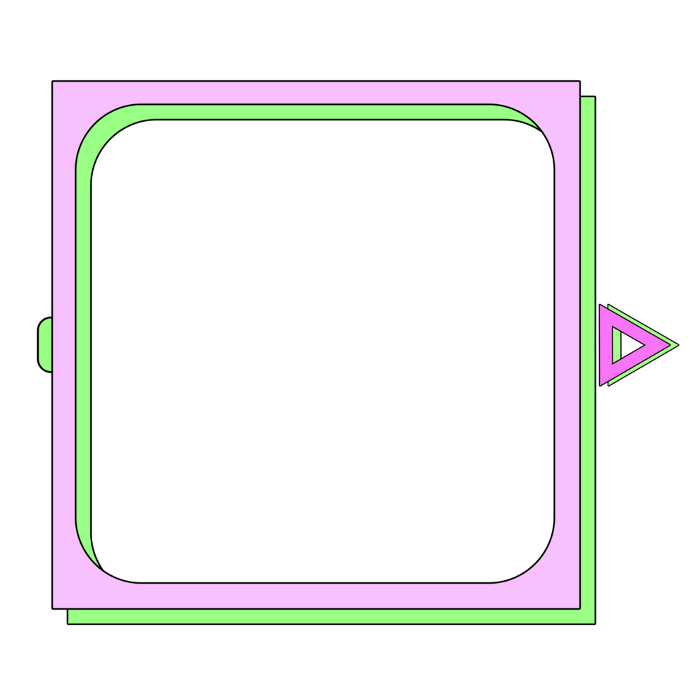 Retro 80s-90s style social media UI frame png