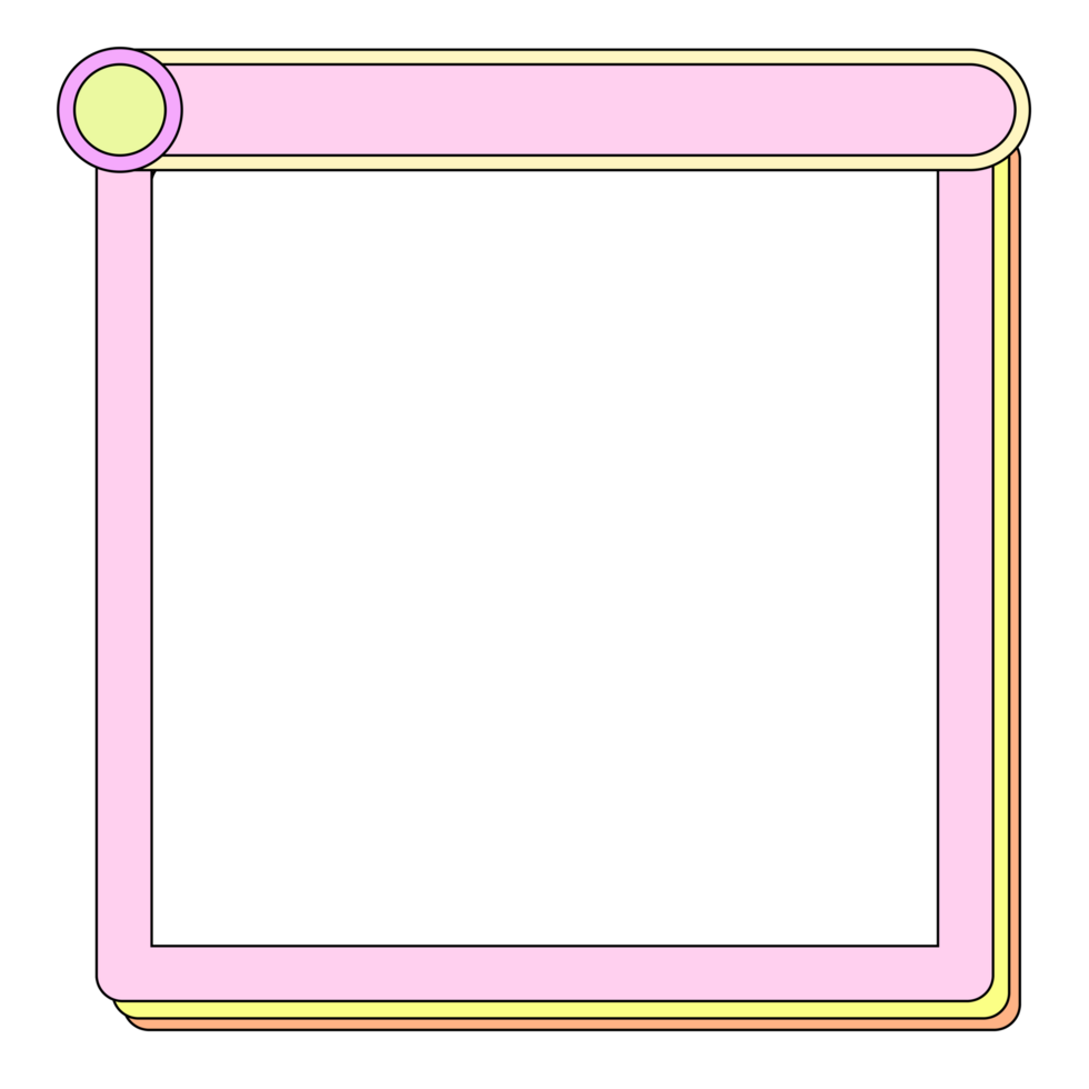 Retro 80s-90s style social media UI frame png