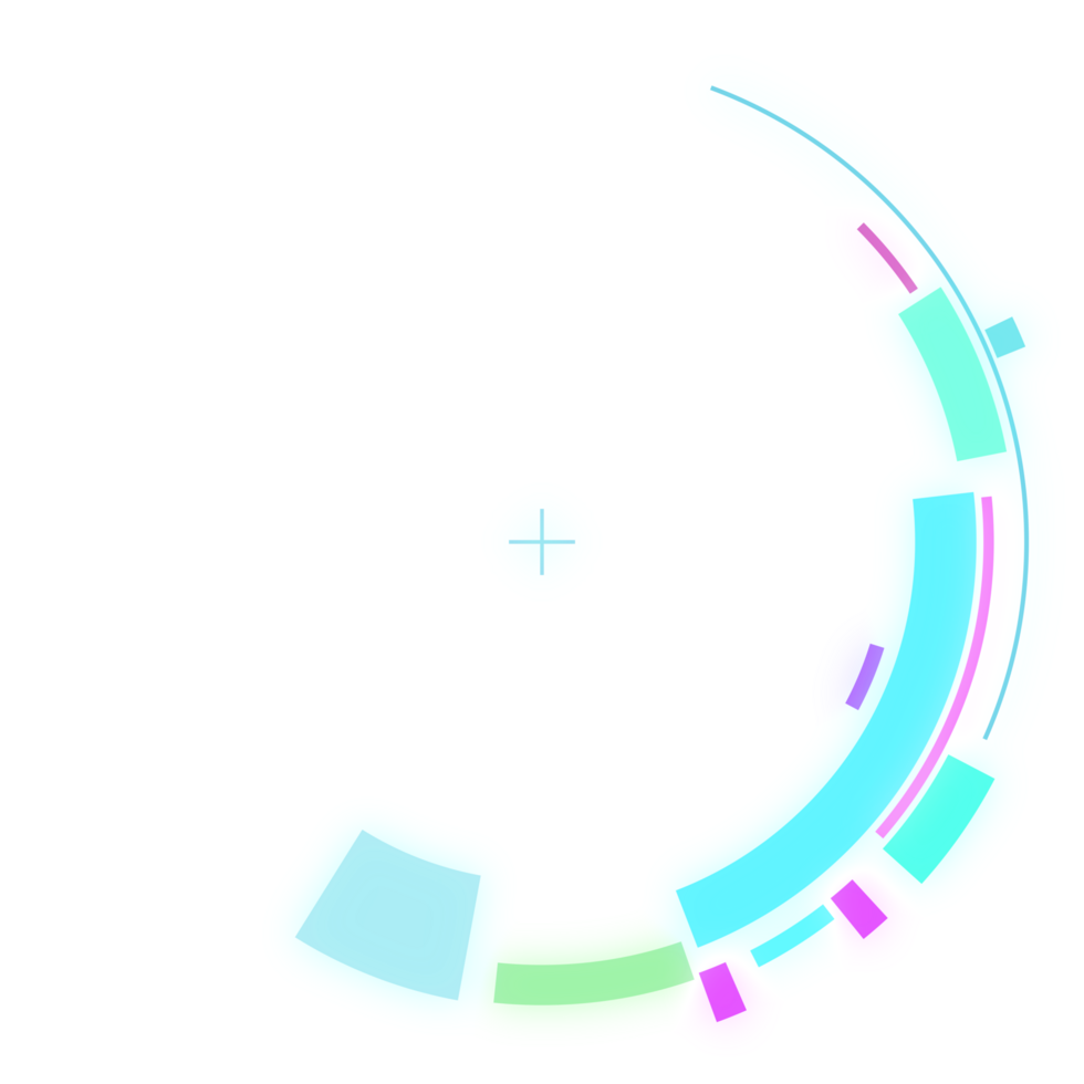 abstrakt runden ai hud Neon- Technik Digital Anzeige Sci-Fi futuristisch png